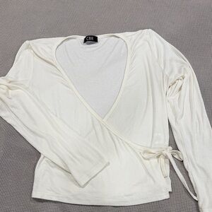 CBR Women's Elegant White Wrap Blouse